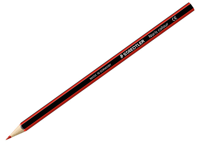 Potloden - kleurpotloden - Staedtler Noris Colour - zeshoekig - doos - rood - set van 12