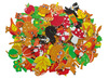 Stickers - foam - het bos - set van 100 assorti