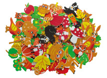 Stickers - foam - het bos - set van 100 assorti