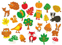 Foam - stickers - het bos - set van 100 assorti