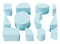 Stempels - geometrische vormen - Foam - set van 12 assorti