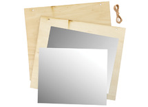 Spiegel - hout - zelf te decoreren - set van 2