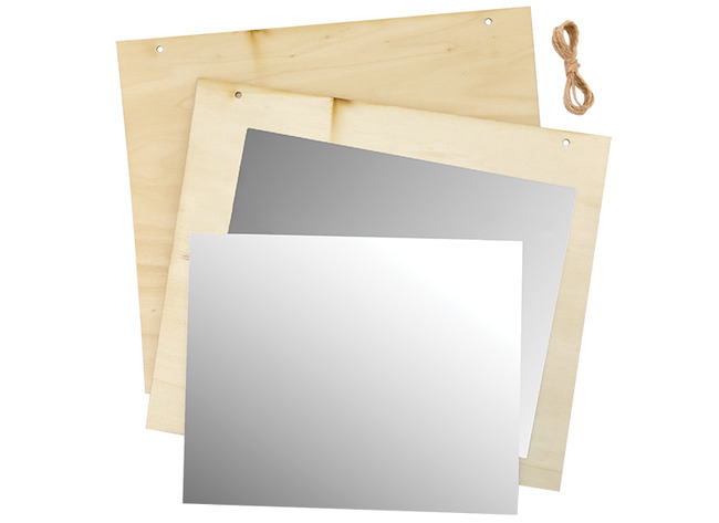 Spiegel - hout - zelf te decoreren - set van 2