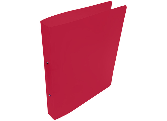 Mappen - ringmap - 2-rings - A4 - 20 mm - transparant - kunststof - rood - per stuk