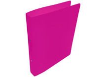 Mappen - ringmap - 2-rings - A4 - 20 mm - transparant - kunststof - roze - per stuk