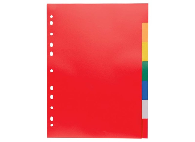 Tabbladen - A4 - 7 tabs - kunststof - gekleurd - per stuk