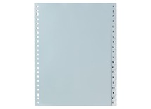 Tabbladen - Kangaro - A4 - 120 micron - 23-gaats - 20-delig - letters A-Z - kunststof - grijs - per stuk