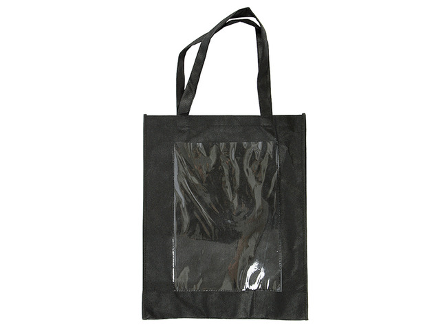 Draagtas - boodschappentas met doorzichtige houder - A3 - zwart - set van 10