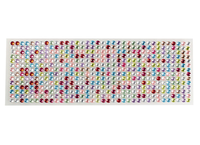 Edelstenen - strass - ronde - zelfklevend - ø 6 mm - decoratie - set van 1008 assorti