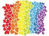 Foam - stickers - hartjes in regenboogkleuren - set van 210