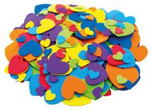 Foam - stickers - hartjes in regenboogkleuren - set van 210