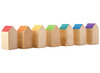 Open-ended - Ocamora - bouwset - huisjes - regenboog - hout - per set