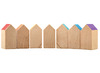 Open-ended - Ocamora - bouwset - huisjes - regenboog - hout - per set
