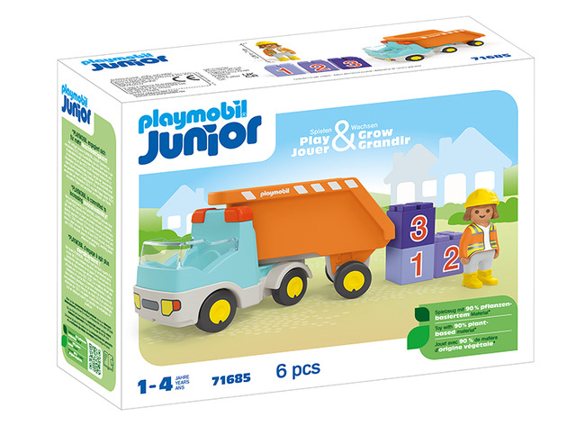 Speelsets - PLAYMOBIL Junior 71685 Kiepwagen - voertuigen - set van 6