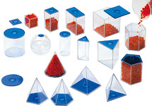 Geometrische lichamen - geometrische vormen - opvulbaar - groot - meetkunde - set van 17 assorti