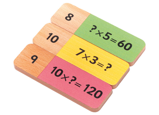 Domino - tables de multiplication - bois