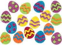 Stickers - foam - eieren - glitter - set van 100 assorti