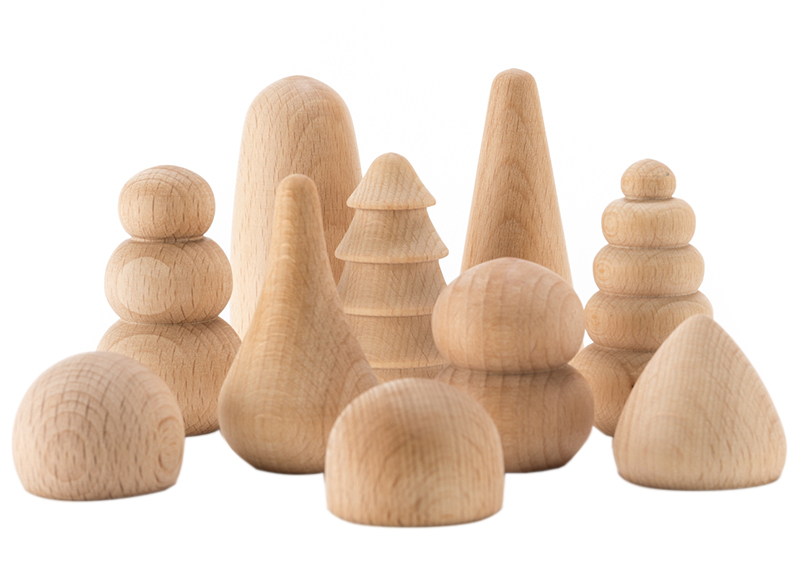 Open-ended - Ocamora - vormen - naturel - hout - set - Baert