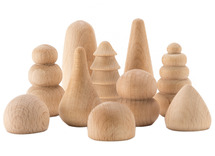 Open-ended - Ocamora - vormen - naturel - hout - set van 10 assorti