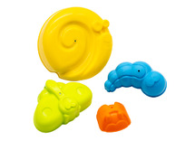 Zand - zandset - Miniland - geovormen - slak, vlinder, worm, lieveheersbeestje - set van 4