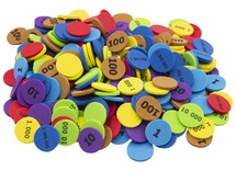 Rekenschijfjes - Learning Resources European Place Value Disks - genummerd - foam - per set