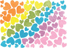 Foam - stickers - hartjes in pastelkleuren - assortiment van 200
