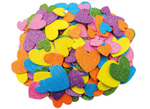 Stickers - foam - hartjes - glitter - set van 200 assorti