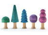 Open-ended - Ocamora - bomen - regenboog - hout - set van 10 assorti