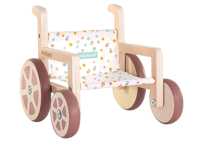 Poppen - rolstoel voor poppen - Miniland - Special Needs - hout - per stuk