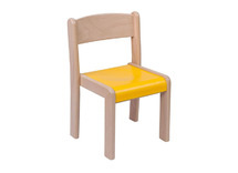 STOEL - KRASVRIJ KUNSTSTOF ZITVLAK - ZITHOOGTE 38 CM - GEKLEURD
