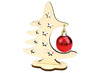 Kerstboom - met bal - hout - per stuk