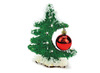 Hout - kerstboom met bal - per stuk
