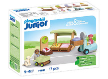Speelsets - PLAYMOBIL Junior 71691 Biologische marktkraam & heftruck - groenten en fruit - voeding - set van 17