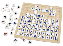 Letter en getallen - legbord voor letters en cijfers - dubbelzijdig - hout - per set