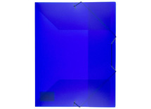 Mappen - elastomap - A4 - kunststof - transparant - blauw - per stuk