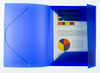 Mappen - elastomap - A4 - kunststof - transparant - blauw - per stuk