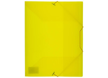 Mappen - elastomap - A4 - kunststof - transparant - geel - per stuk