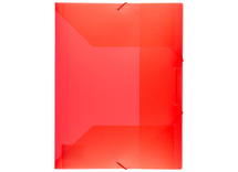 Mappen - elastomap - A4 - kunststof - transparant - rood - per stuk