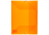Mappen - elastomap - A4 - kunststof - transparant - oranje - per stuk