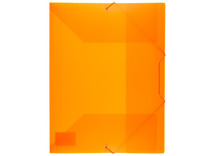 Mappen - elastomap - A4 - kunststof - transparant - oranje - per stuk