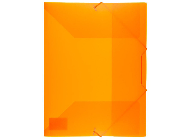 Mappen - elastomap - A4 - kunststof - transparant - oranje - per stuk