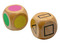 Spelaccessoires - dobbelstenen - Handige Handen - kleur en vorm - hout - set van 2 assorti