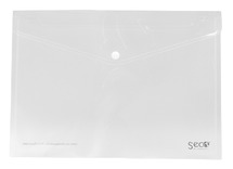 Enveloptas - A4 - wit - transparant - met drukknop - set van 5