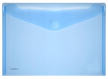 Enveloptas - A4 - transparant - met velcro-sluiting - blauw - set van 10