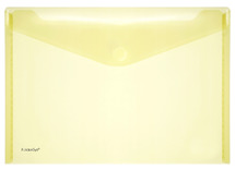 Enveloptas - A4 - transparant - met velcro-sluiting - geel - set van 10