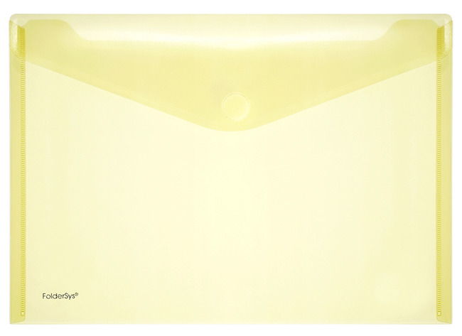 Enveloptas - A4 - transparant - met velcro-sluiting - geel - set van 10