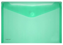 Enveloptas - A4 - transparant - met velcro-sluiting - groen - set van 10