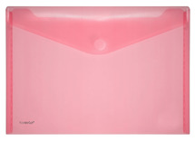 Enveloptas - A4 - transparant - met velcro-sluiting - rood - set van 10