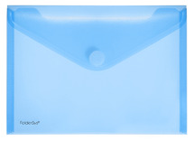 Enveloptas - A5 - transparant - met velcro-sluiting - blauw - set van 10