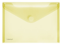 Enveloptas - A5 - transparant - met velcro-sluiting - geel - set van 10